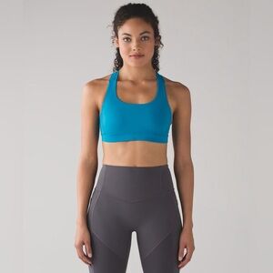 Women’s Lululemon Athletica Fast Lane Indian Ocean Blue Racerback Sports Bra 6